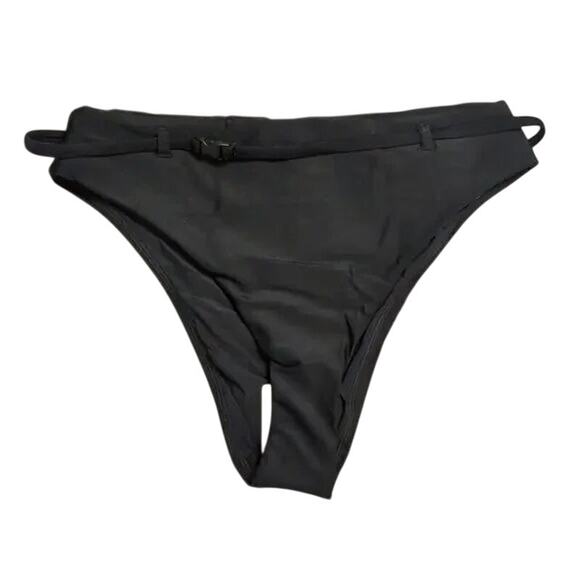 NWT Andie The Riviera Bottom Belted High Waisted Medium Coverage Leg Cut S Black - Picture 15 of 15